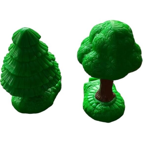 GeoTrax Railroad Plastic Trees Set Of 2 By Mattel 2003 Green Toy Accessories For - Picture 1 of 4